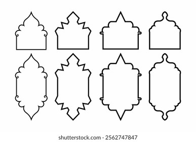 a collection of Arabic style frame vectors for Islamic design purposes on Ramadan themes
