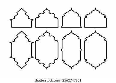 a collection of Arabic style frame vectors for Islamic design purposes on Ramadan themes