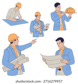Colección Arquitecto hombre Trabajo Ilustración arte