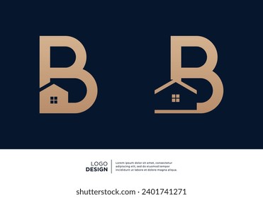 Colección de diseños de los logotipos de las letras de construcción de la arquitectura B.
