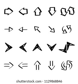 Collection of arrow doodles illustration