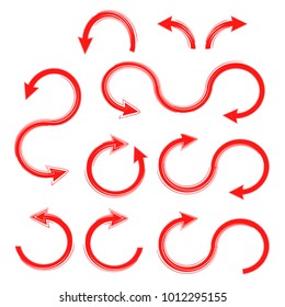 collection of arrow icon logo sign symbol illustration isolated background