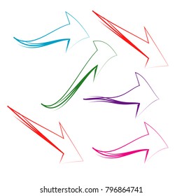 collection of arrow icon logo sign isolated background