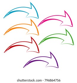 collection of arrow icon logo sign isolated background