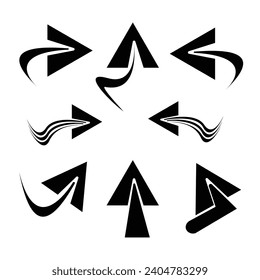 Iconos de flecha de colección. Colección de flechas en diferentes direcciones. Flecha vectorial negra - ilustración de flecha vectorial.