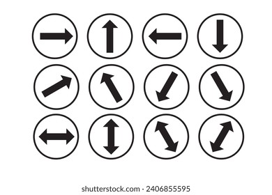 colección de iconos de flecha con círculos. adecuado para botones, web o decoración de diseño