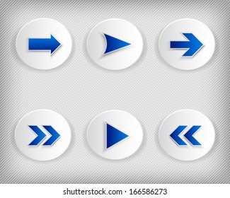 Collection arrow icons on the gray background. Vector.