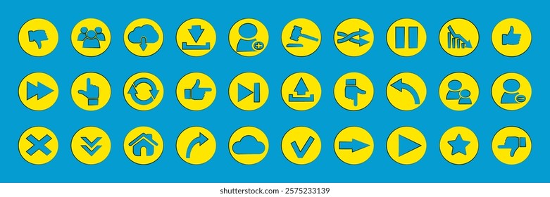 Collection  arrow icons in various styles and directions for design projects needing directional symbols. 