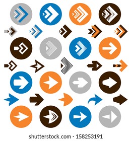collection of arrow icons vector illustration