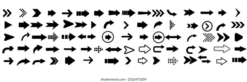 Colección de símbolos de flecha para diseño web y elementos de correo electrónico en vector