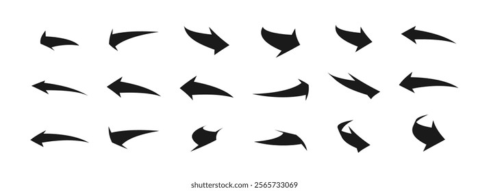 collection of arrowheads black color isolated white background