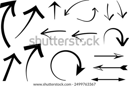Collection of arrows in black - Vector Illustration