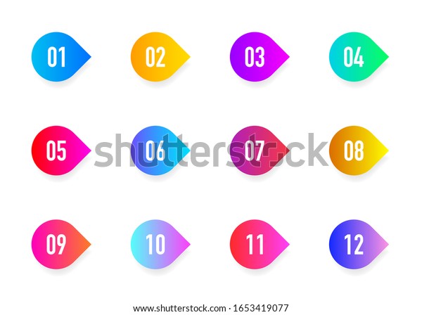 Collection Arrows Bullet Point Triangle Flags Stock Vector (Royalty ...