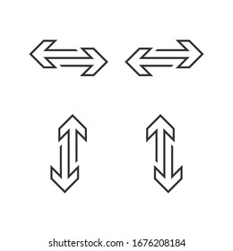 Collection Arrows outline icon vector linear style modern design