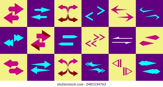 collection of arrows to the right and left, option elements design.