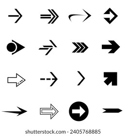 collection of arrows to the side with various shapes and styles