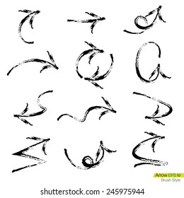 A collection of arrows in super dry brush stroke style