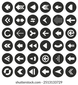 Coleção de setas. Setas para modelos e fundos. Setas em um círculo. EPS 10.