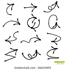 A collection of arrows in thin brush stroke style