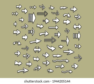 collection of arrows various styles of arrows. direction vector
