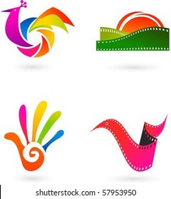 Collection of art, cinema and photo icons