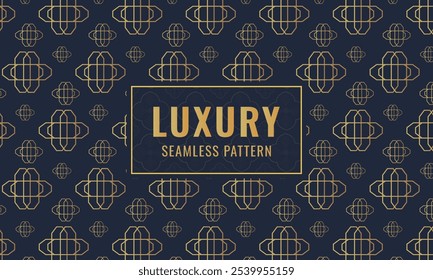 Coleção de padrões de luxo sem costura art déco - design elegante azul e dourado. Fundo de luxo oriental repetível com ornamento	