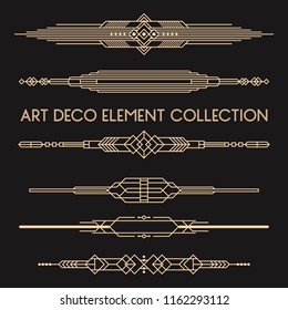 A collection of Art Deco style dividers in vector format.