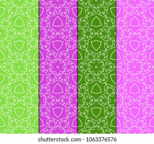 collection of Art Deco style seamless pattern texture. Color background. Vector illustration. for design, interior, print