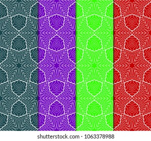 collection of Art Deco style seamless pattern texture. Color background. Vector illustration. for design, interior, print