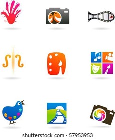 Collection of art and photo icons