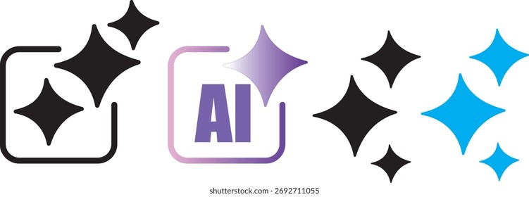 Coleção de Ícones Vetoriais de Inteligência Artificial para Conceitos de Tecnologia Digital e Inovação
