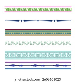 Collection of artistic border designs including geometric, stained glass, and floral styles. Perfect for design, décor, and traditional graphic use.