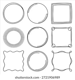Collection of Artistic Circular and Square Border Frames