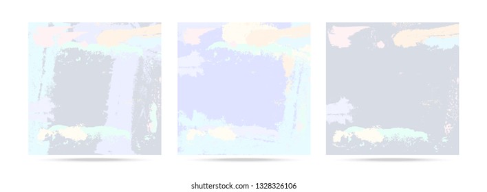 Collection of artistic colorful abstract backgrounds, hand-drawing. Square grunge cover, Collage.
