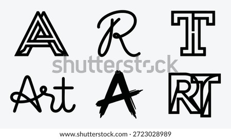 Collection of artistic lettering styles for art and design projects various font types