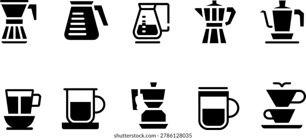 Collection of assorted coffee makers and cups illustrating different brewing methods for a perfect morning beverage