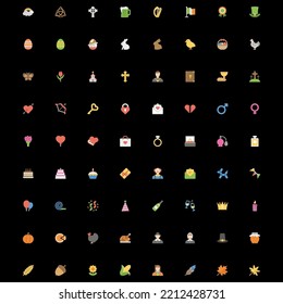 A collection of assorted flat icon designs