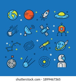 Collection Of Astronomy And Space Icons