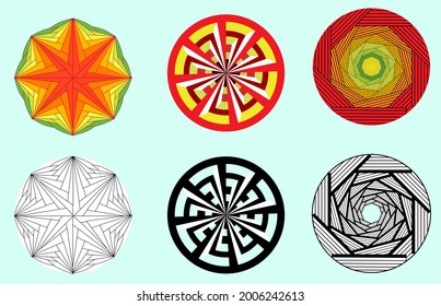 una colección de patrones asimétricos con una combinación de formas
HEXAGONAL 