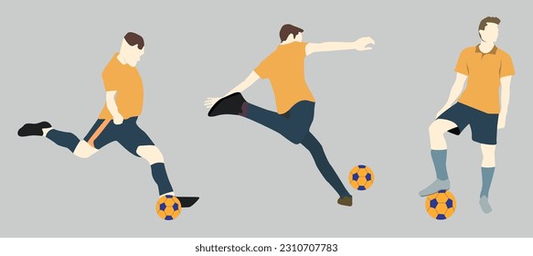 Collection of athlete soccer flat illustration