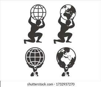 Collection of atlas, globe and or world icons