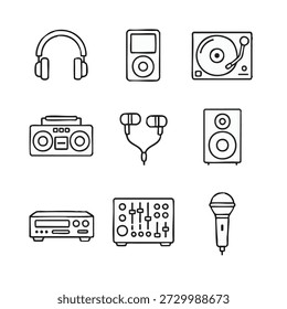 Colección de equipos y dispositivos de audio