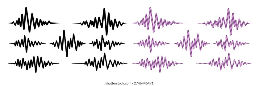 Collection of audio signals, sound patterns, music visualization
