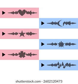 Collection Of Audio Waveform Symbols In Pink And Blue Backgrounds