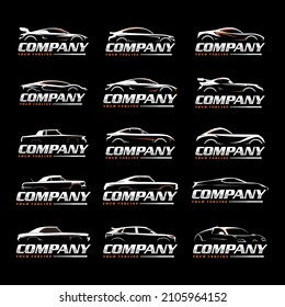 colección de logotipos para automóviles con diversos tipos de automóviles