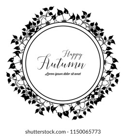 Collection of autumn card floral style design vector illustration