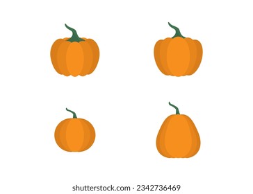 Collection of Autumn colored Pumkin, Thanksgiving and Halloween Elements.