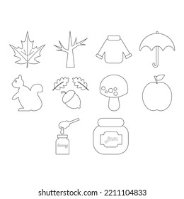 colección de vectores de iconos de otoño