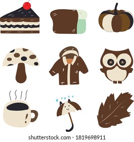 Collection of Autumn Icons - symbols and activities.