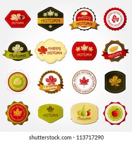 Collection of autumn labels